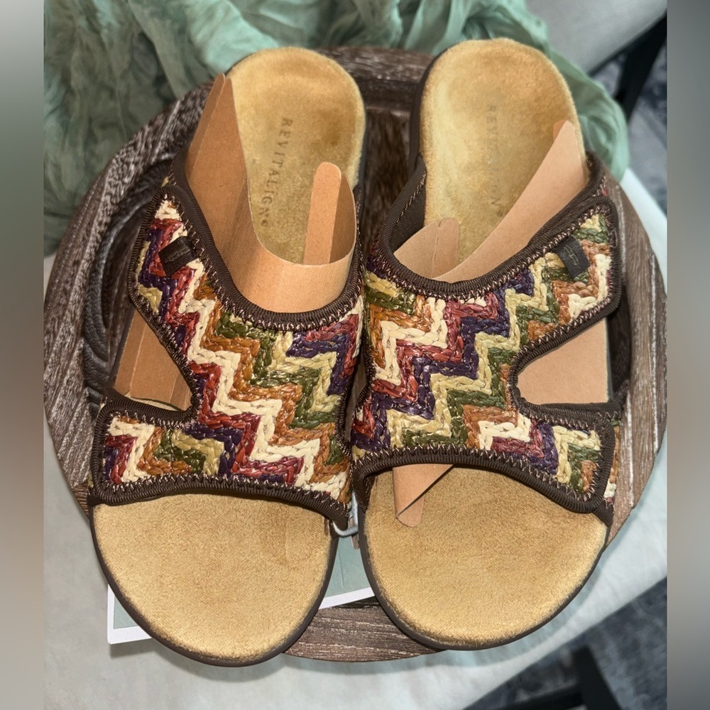 Revitalign Orthotic Woven Slide Sandals Comfort Arch Support Size 8